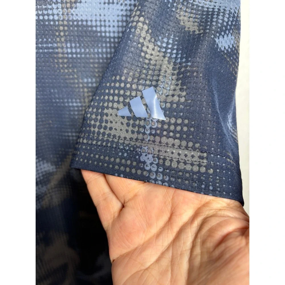 Adidas Mens Blue Grey Abstract Camo Print Performance Golf Polo Shirt 2XL JN9074